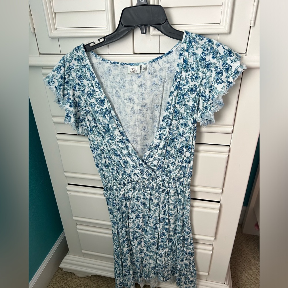 Blue floral dress